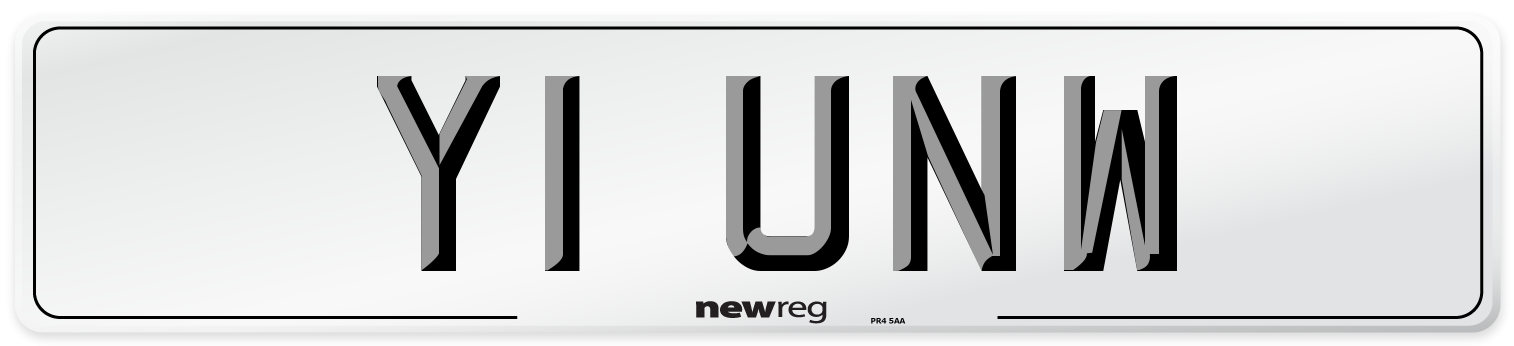 Y1 UNW Number Plate from New Reg